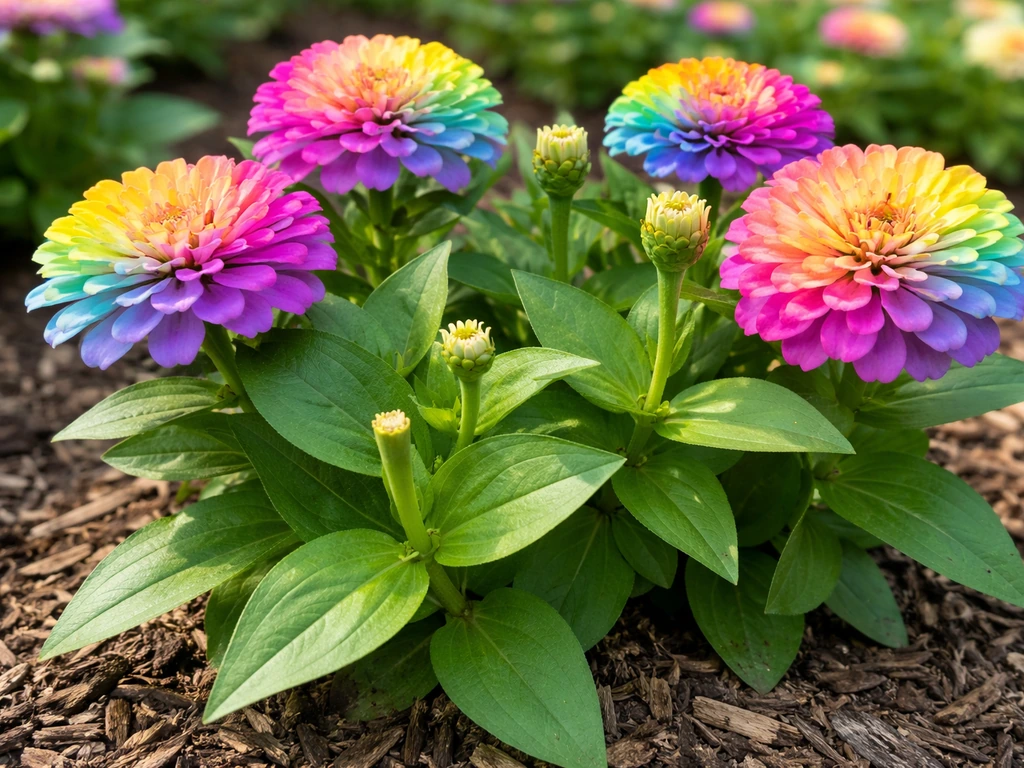 Rainbow-flower plant with a freshly removed spent bloom and nearby fresh buds for longer flowering.